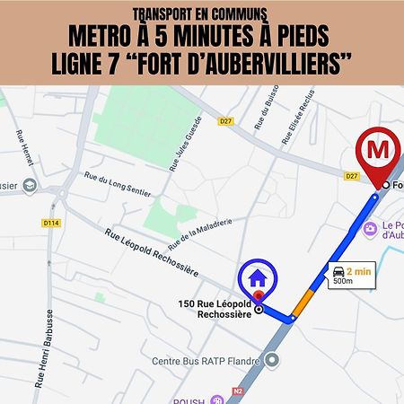 Le Michigan - 10Mn From Paris - Metro Ligne 7 Apartamento Aubervilliers Exterior foto